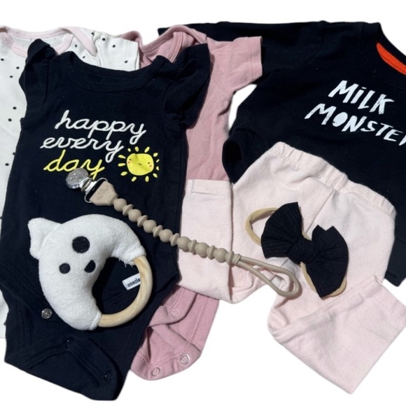Bundle Baby Girl Outfits Size 0-3 months Gerber Cat&Jack Modern Moments 8 pieces - Picture 1 of 10